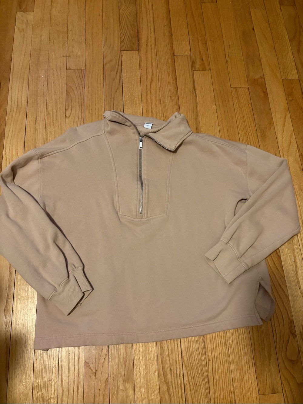 Women’s Beige Half-Zip Pullover Sweater